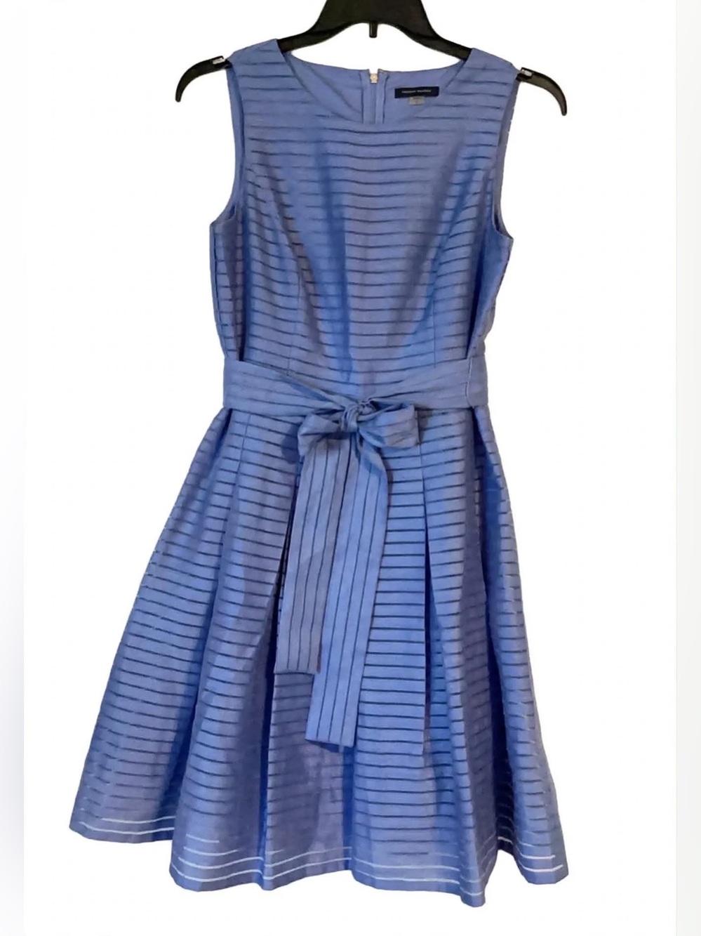 Light blue or periwinkle Tommy Hilfiger ottoman stripe fit-andflare dress Size 8